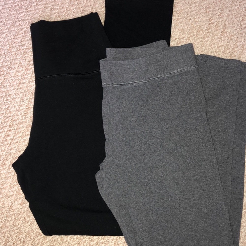 2 Pair Aerie Leggings Grey/Black Medium